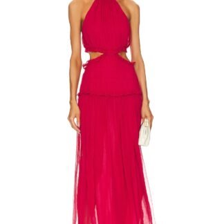 Marquis High Neck Cut Out Midi Dress