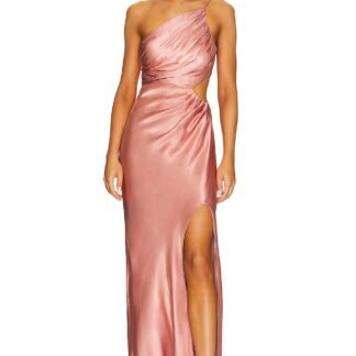 La Lune Asymmetrical Gathered Maxi Dress