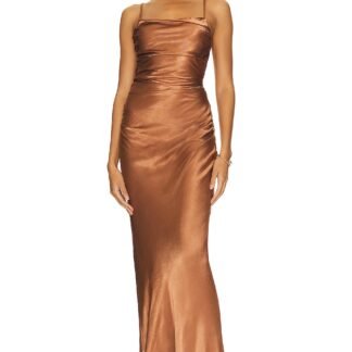 La Lune Ruched Backless Slip Dress