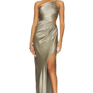 La Lune Asymmetrical Gathered Maxi Dress