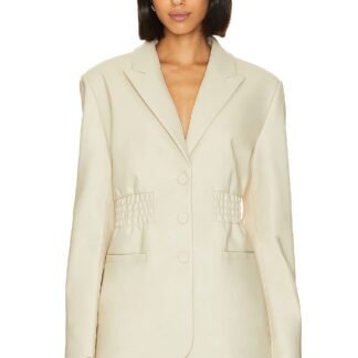 Frida Faux Leather Blazer
