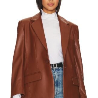 Imaan Faux Leather Blazer