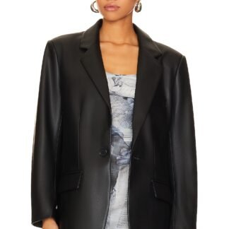 Imaan Faux Leather Blazer
