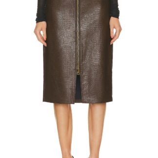 Hayes Faux Leather Midi Skirt