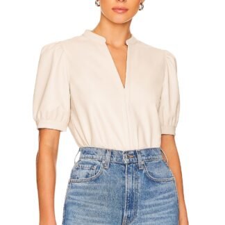 Jane Faux Leather Top
