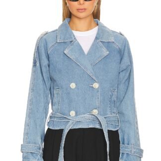 Theory Crop Denim Trench