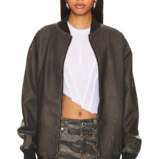 Ariel Faux Leather Bomber