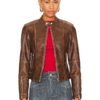 Steph Faux Leather Moto Jacket