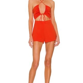 Alessia Ruched Tie Romper