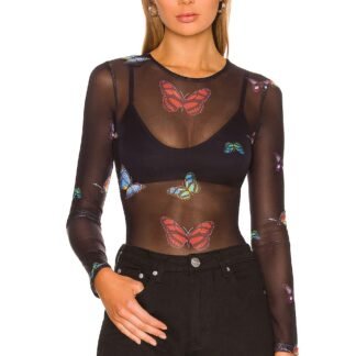 Ari Butterfly Mesh Top