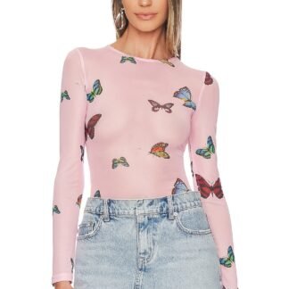 Ari Butterfly Mesh Top