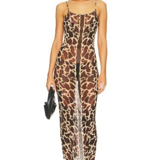 Mesh Scoop Maxi Slip Dress
