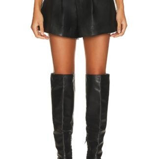 Faux Leather Cuffed Short