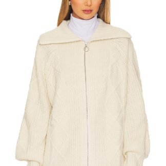 Chunky Cable Knit Zip Up