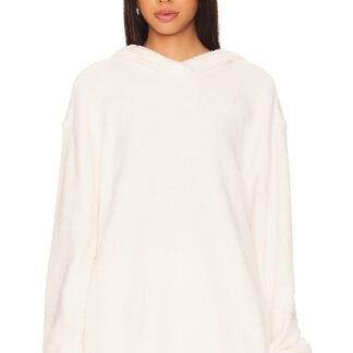 Hooded Turtleneck Boucle Sweater