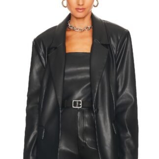 Faux Leather Blazer