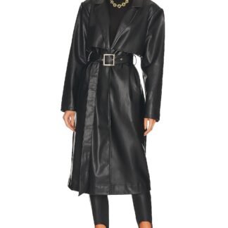 Faux Leather Trench