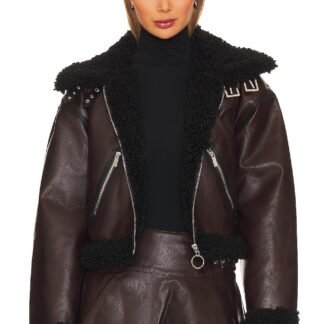 Cropped Sherpa Moto Jacket