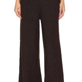 Piped Wide Leg Pull On Knit Pant